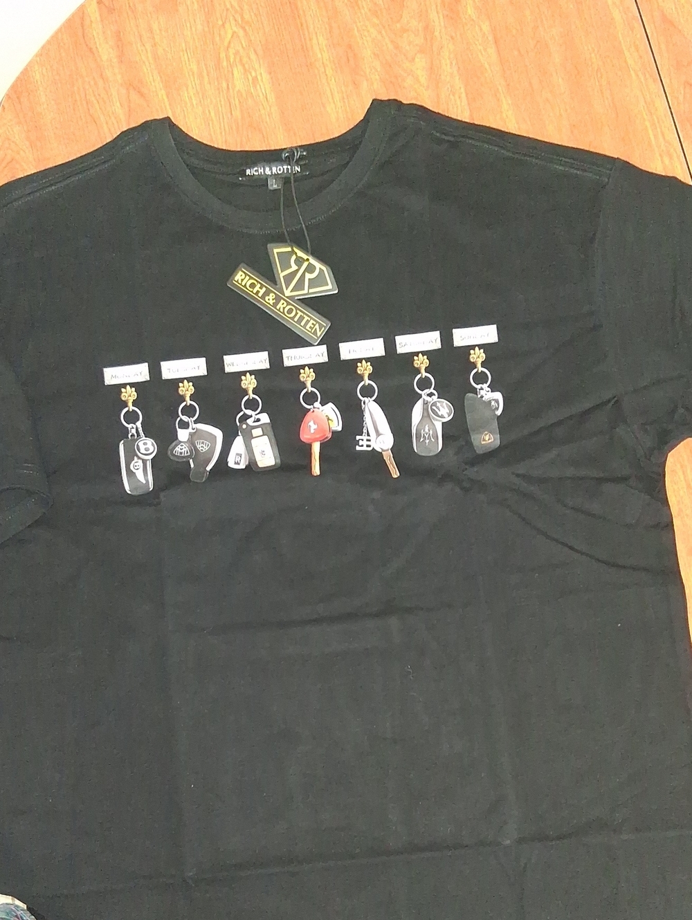 Men’s Black Rich And Rotten "KEYS" Graphic Tee